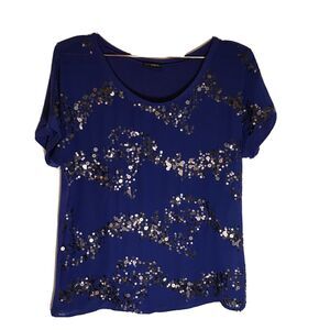 Daytrip Semi-Sheer Sequins Blouse - Size Medium - Excellent